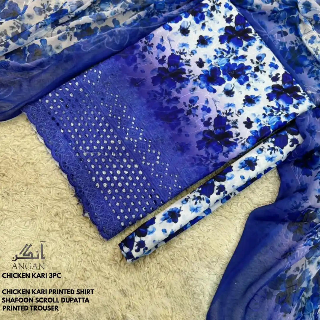 Angan Summer ‘26 – Embroidered Chikankari 3pc