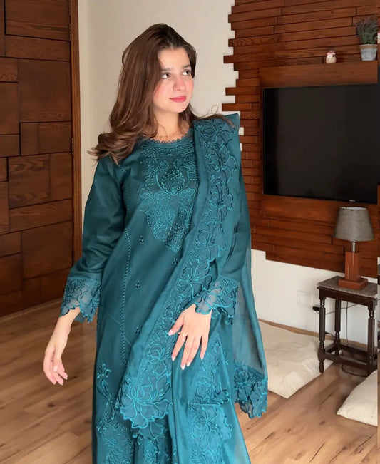 Hussain Nehar-Embroidered Lawn 3pc`s