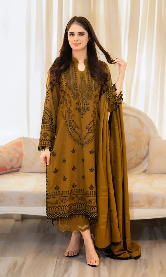 Baroque - 3PC Lawn Embroidered Suit