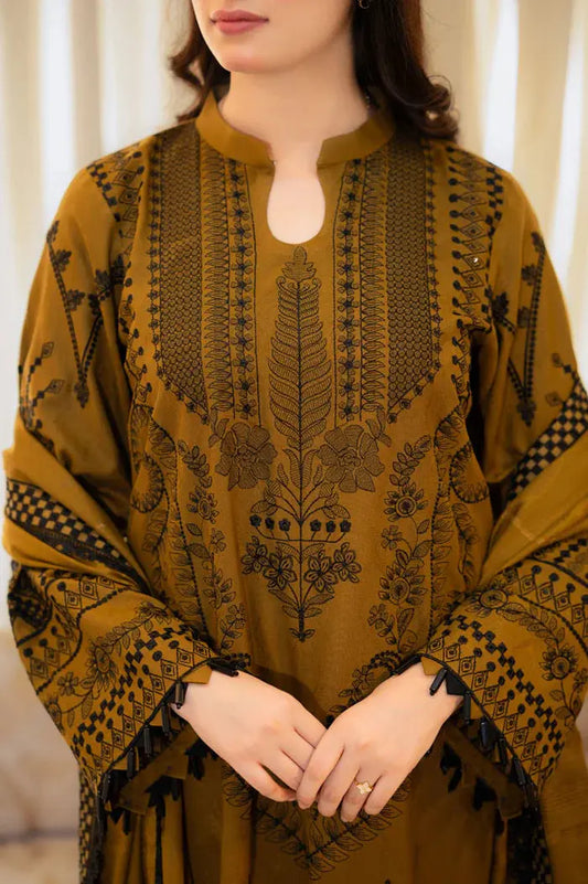 Baroque - 3PC Lawn Embroidered Suit