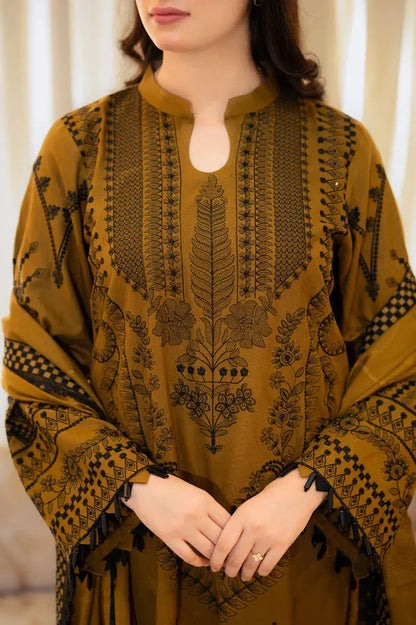 Baroque - 3PC Lawn Embroidered Suit
