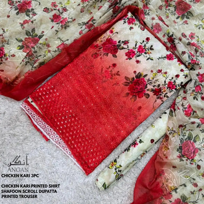 Angan Summer ‘26 – Embroidered Chikankari 3pc