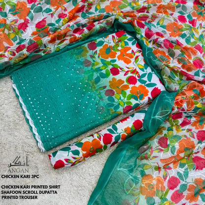Angan Summer ‘26 – Embroidered Chikankari 3pc