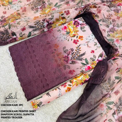 Angan Summer ‘26 – Embroidered Chikankari 3pc