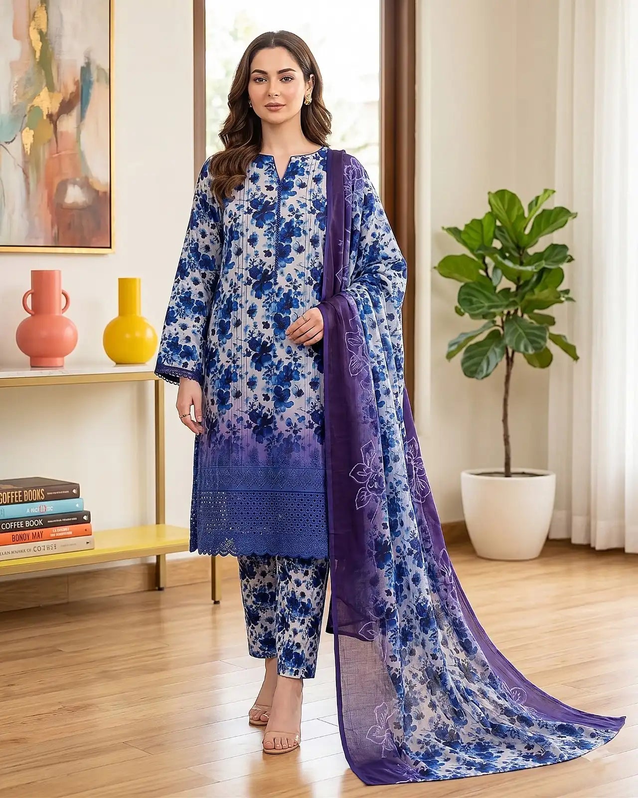 Angan Summer ‘26 – Embroidered Chikankari 3pc