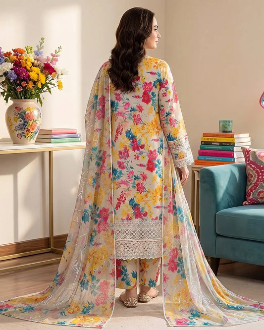 Angan Summer ‘26 – Embroidered Chikankari 3pc