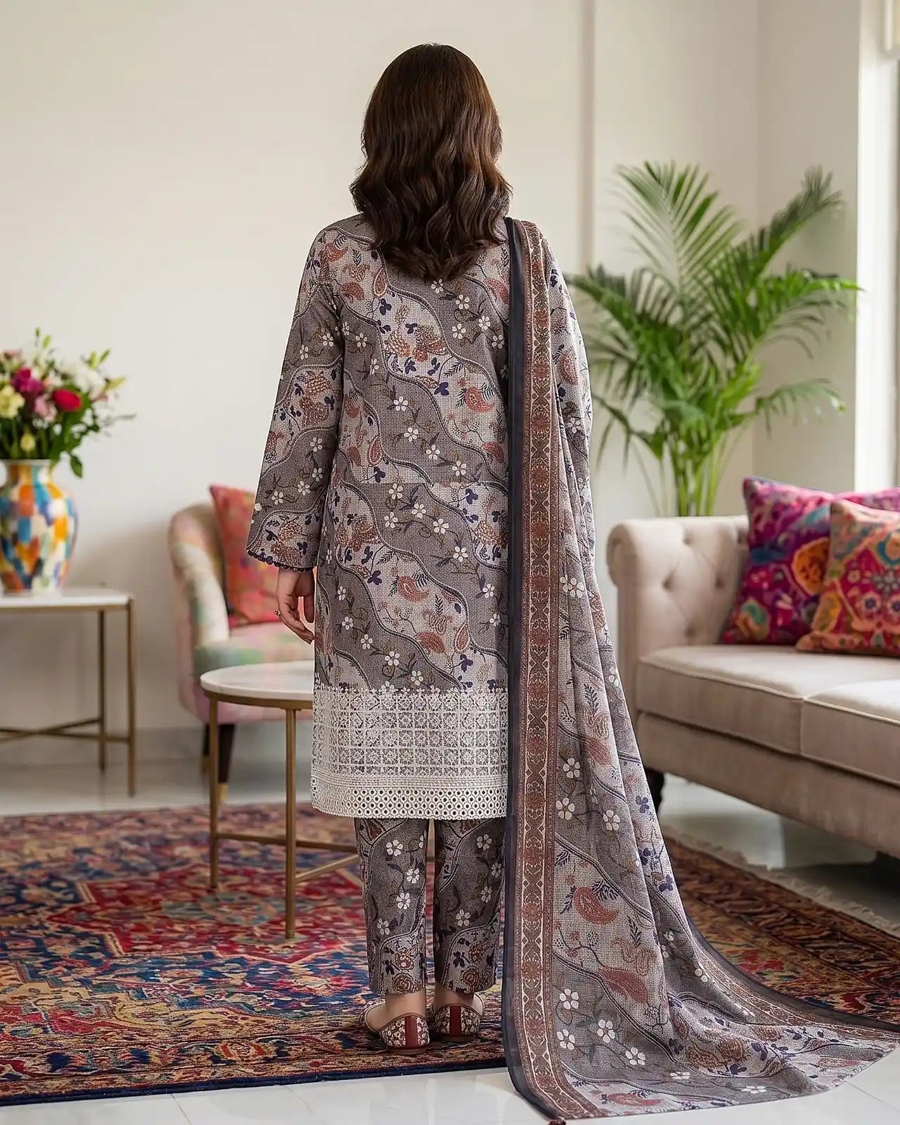 Angan Summer ‘26 – Embroidered Chikankari 3pc