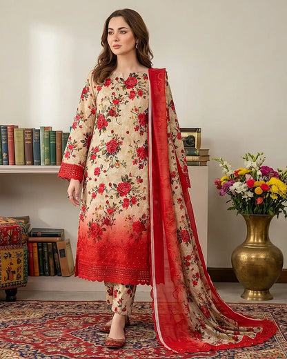 Angan Summer ‘26 – Embroidered Chikankari 3pc