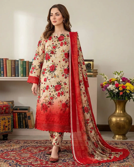 Angan Summer ‘26 – Embroidered Chikankari 3pc