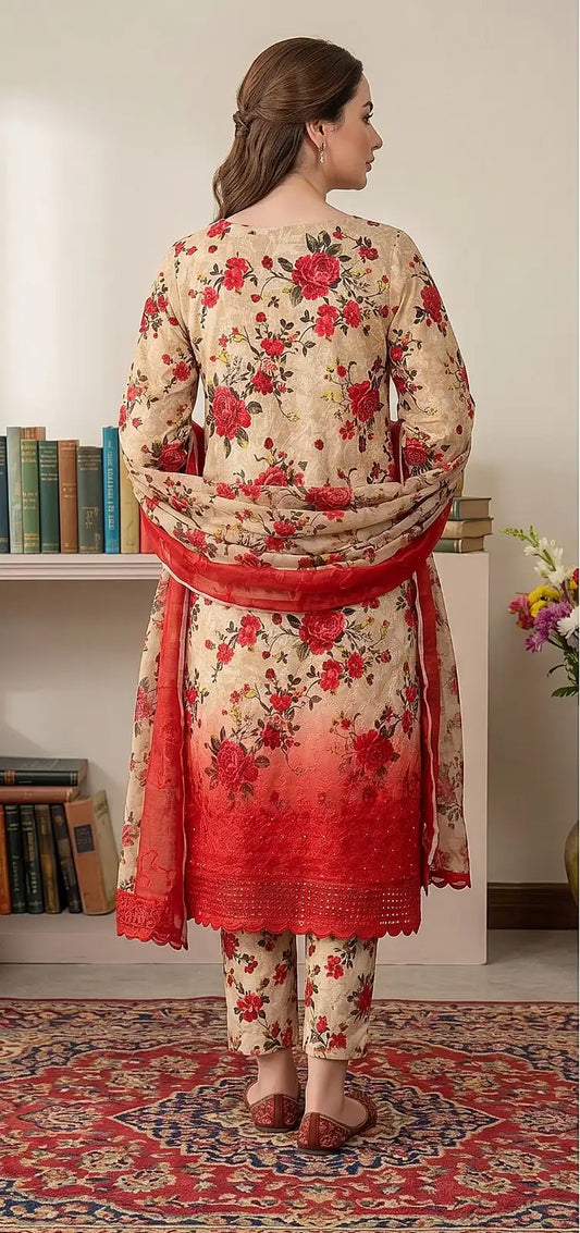 Angan Summer ‘26 – Embroidered Chikankari 3pc