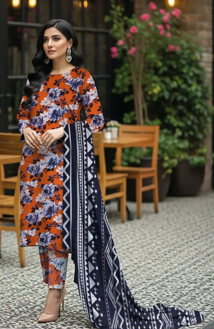 SAPPHIRE – Summer Collection 2026 –  3Pcs Printed Lawn P-1009
