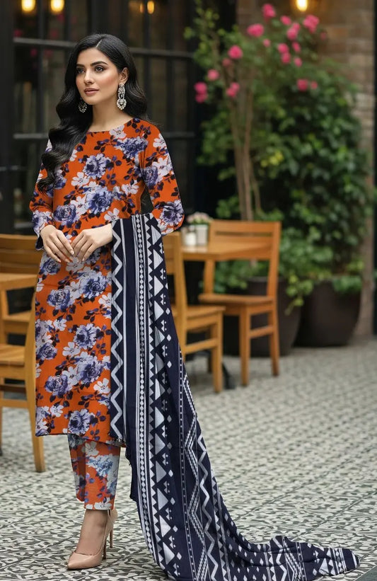 SAPPHIRE – Summer Collection 2026 –  3Pcs Printed Lawn P-1009