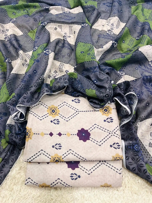 SAPPHIRE – Summer Collection 2026 –  3Pcs Printed Lawn P-1007