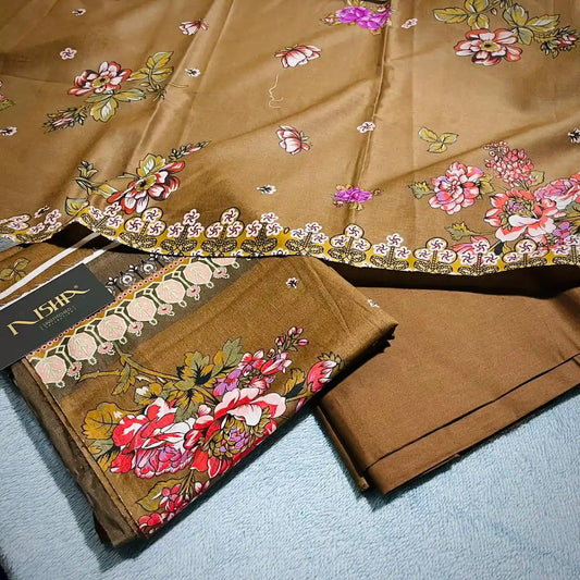 Nisha-Summer Collection 2026 – 3Pcs Printed Lawn P-1016