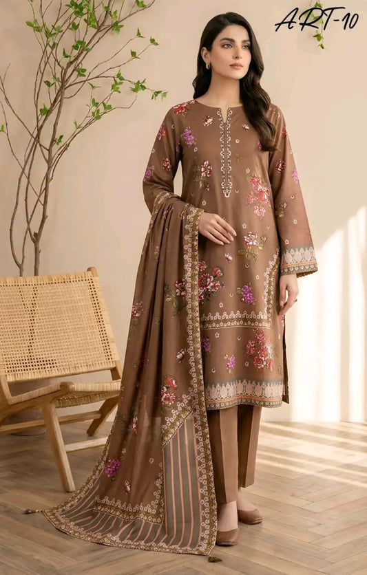 Nisha-Summer Collection 2026 – 3Pcs Printed Lawn P-1016