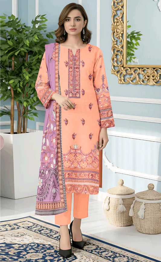 Osma-Summer Collection 2026 – 3Pcs Printed Lawn P-1021
