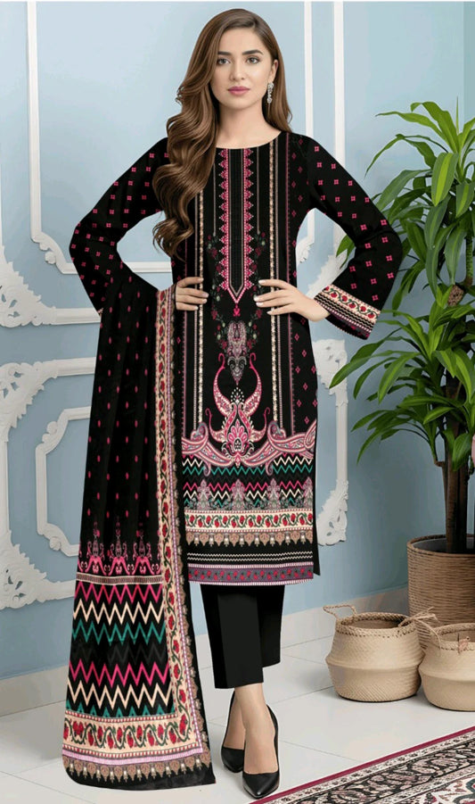 Osma-Summer Collection 2026 – 3Pcs Printed Lawn P-1023